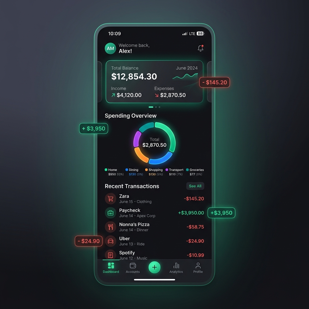 Money Tracker App Screen Interface